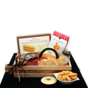 Snackers Delight Meat & Cheese Gift Crate Flower Bouquet