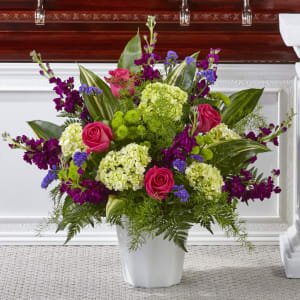 The Beautiful Horizons Floor Basket Flower Bouquet