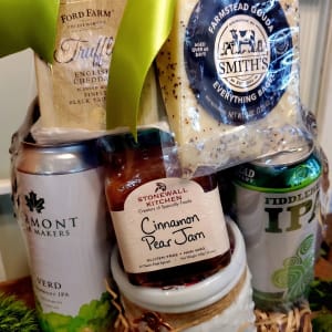 St. Patrick's Beer and Goodie Basket Flower Bouquet