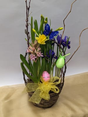 Spring in a Basket Flower Bouquet