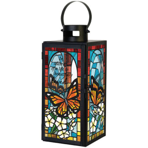Celebration of Life Stained Glass Lantern Flower Bouquet