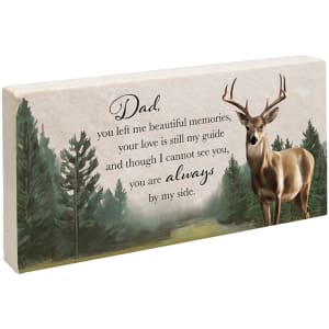 Dad Marble Paver with Buck Deer Flower Bouquet