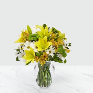 Rain or Shine Yellow and White Designers Choice Bouquet Flower Bouquet