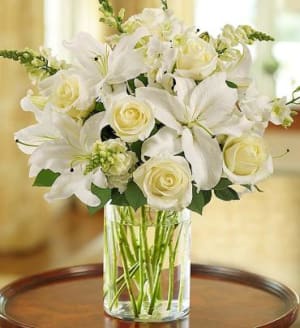 Classic All-White Arrangement Flower Bouquet