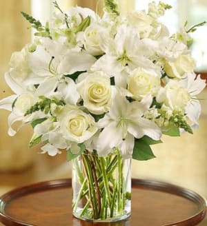 Classic All-White Arrangement Flower Bouquet