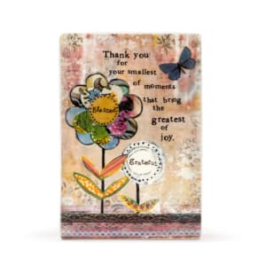 Blessed & Grateful Plaque Flower Bouquet