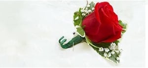 Single Stem Red Rose Boutonniere Only for Pick-Up Flower Bouquet