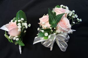 Pink Flower Corsage OR Boutonniere Flower Bouquet