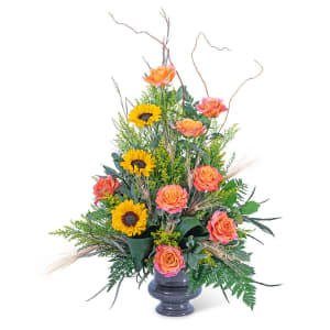 Sunset Solstice Urn Flower Bouquet