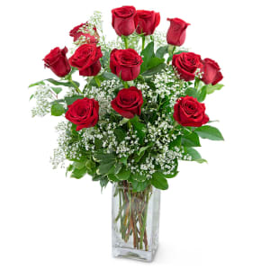 Dozen Roses in a Cloud Flower Bouquet