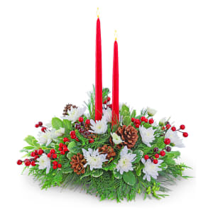 Noel Candlelight Centerpiece Flower Bouquet