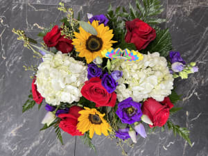 A New Birthday Surprise Flower Bouquet