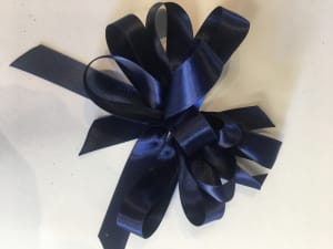 Navy Blue Ribbon Wrist Corsage *** Pick up at Store Only*** Flower Bouquet