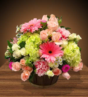 Pastel Basket of Cheer Flower Bouquet