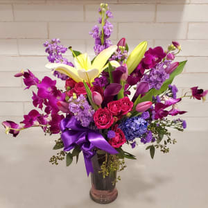 PURPLE PERFECTION VASE Flower Bouquet