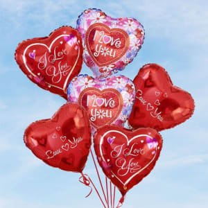 Air-Boutiques - Love & Romance Mylar Balloons Flower Bouquet