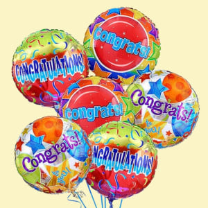 Air-Boutiques - Congratulations Mylar Balloons Flower Bouquet