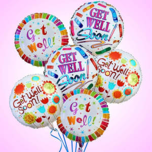 Air-Boutiques - Get Well Mylar Balloons Flower Bouquet