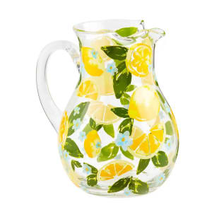 Lemon Glass Pitcher Flower Bouquet