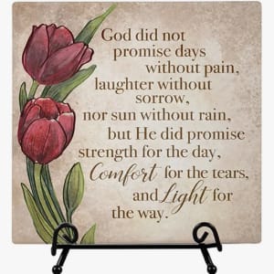 Comfort & Light Ceramic Plaque with Easel Flower Bouquet