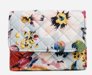 RFID Riley Compact Wallet - Sea Air Floral Flower Bouquet