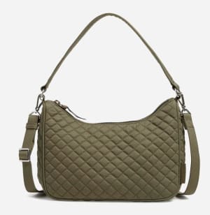 Frannie Crescent Crossbody - Climbing Ivy Green Flower Bouquet