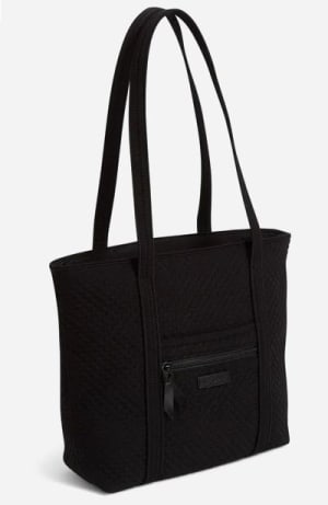 Small Vera Tote - Classic Black Flower Bouquet