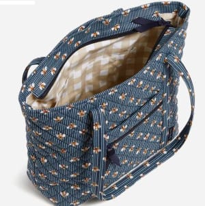 Small Vera Tote - Bees Navy