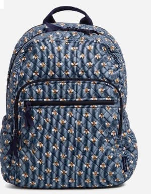 Campus Backpack - Bees Navy Flower Bouquet