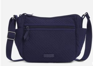 On the Go Crossbody - Classic Navy Flower Bouquet