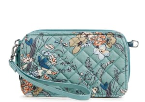 RFID All in One Crossbody - Sunlit Garden Sage Flower Bouquet