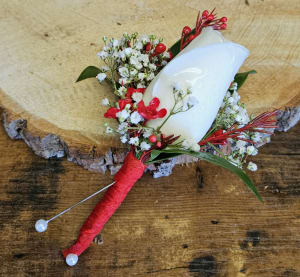 Red Wax Flower Boutonniere Flower Bouquet