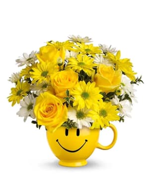 Happy Face Mug Flower Bouquet