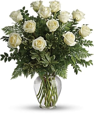Dozen White Rose Bouquet Flower Bouquet