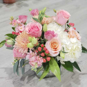 Clouds of Pink-Cube Arrangement Flower Bouquet