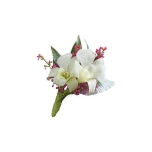 White Dendrobium Orchid Boutonniere Flower Bouquet