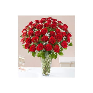 Classic 4 Dozen Red Rose Vase Flower Bouquet