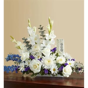 Beautiful Memories - Blue & White Flower Bouquet