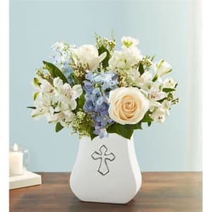 Sacred Blessings - Blue & White Flower Bouquet