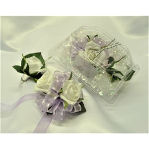 Father And Daughter Lavender Corsage And Boutonniere Flower Bouquet