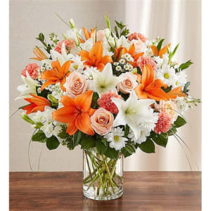 Sincerest Sorrow Peach, Orange & White Flower Bouquet