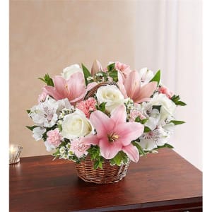 Peace, Prayers & Blessings Pink & White Flower Bouquet