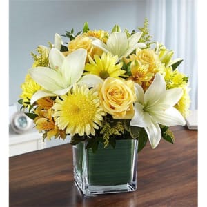 Healing Tears Yellow & White Flower Bouquet