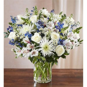 Sincerest Sorrow Blue & White Flower Bouquet