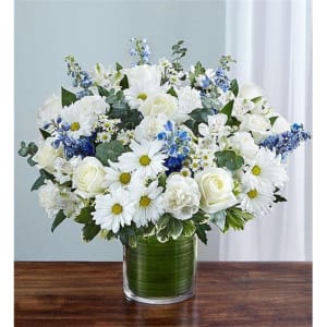 Cherished Memories - Blue & White Flower Bouquet