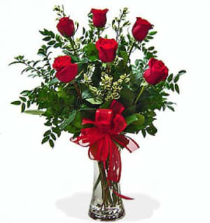 Half-Dozen Rose vase Flower Bouquet