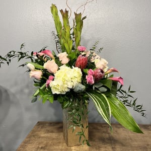 Modern Pink Sympathy Flower Bouquet