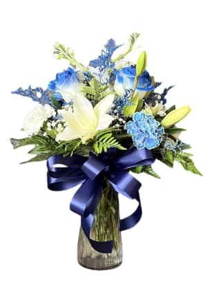 Blue and White Flower Bouquet