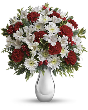 Teleflora's Silver And Snowflakes Bouquet Flower Bouquet