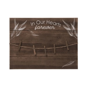 In Our Hearts Forever Memory Board Photo Holder Flower Bouquet